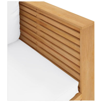Divano da Giardino con Cuscini Crema in Legno Massello di Teak | homemem39