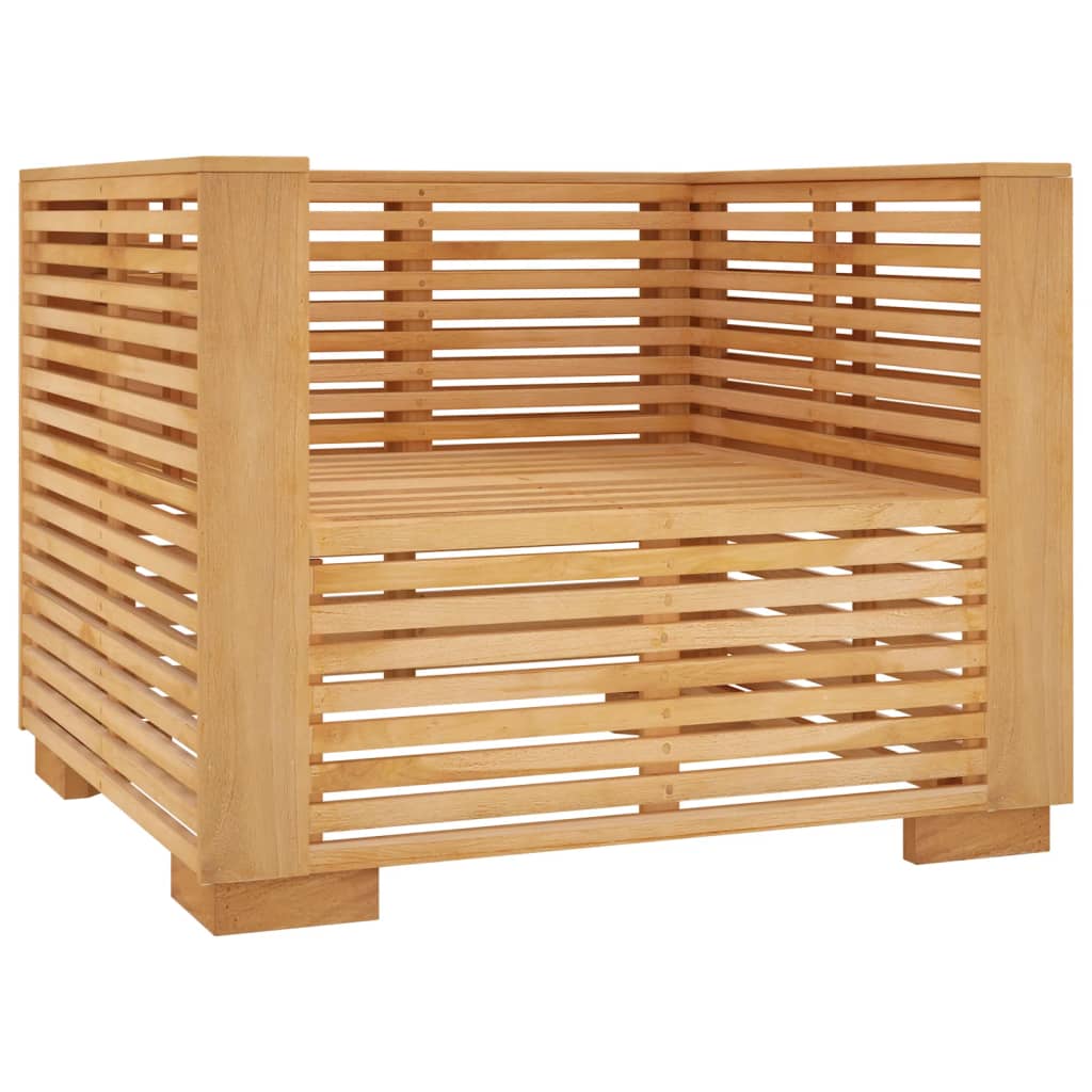 Divano da Giardino Cuscini Grigio Scuro Legno Massello di Teak