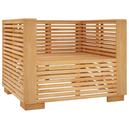 Divano da Giardino Cuscini Grigio Scuro Legno Massello di Teak