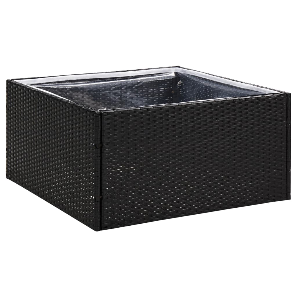 Fioriera da Giardino Nero 80x80x40 cm in Polyrattan | homemem39