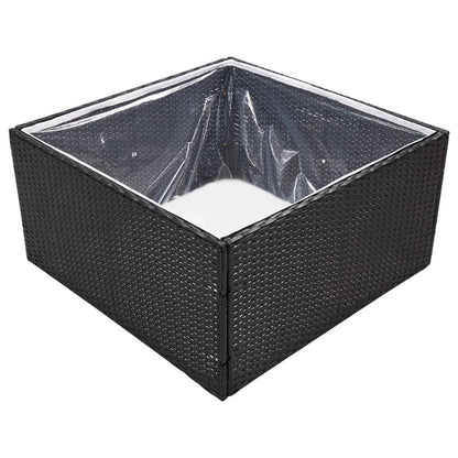 Fioriera da Giardino Nero 80x80x40 cm in Polyrattan | homemem39