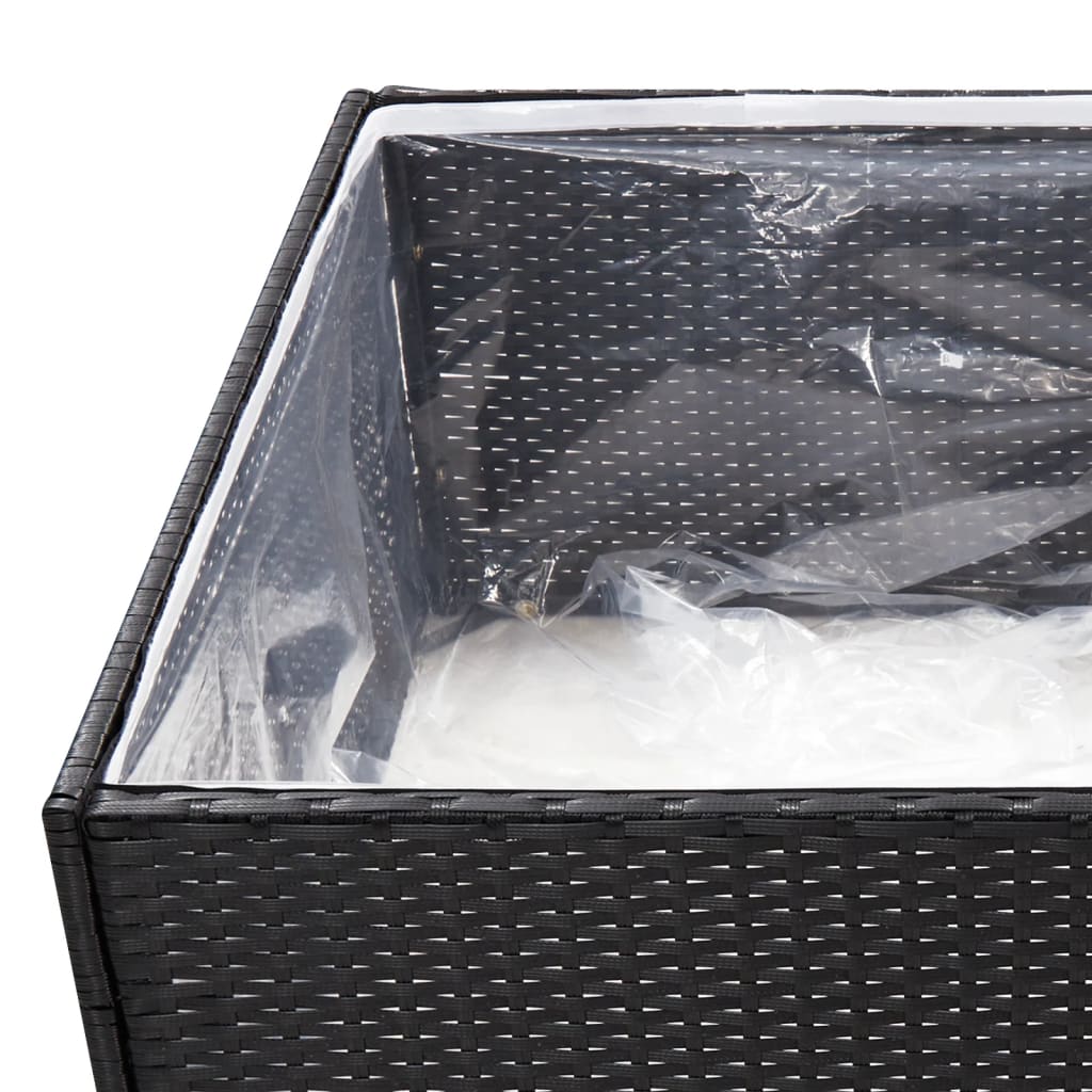 Fioriera da Giardino Nero 80x80x40 cm in Polyrattan | homemem39
