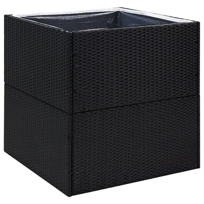 Fioriera da Giardino Nero 80x80x80 cm in Polyrattan - homemem39