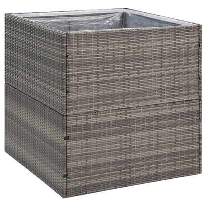 Fioriera da Giardino Grigia 80x80x80 cm in Polyrattan | homemem39