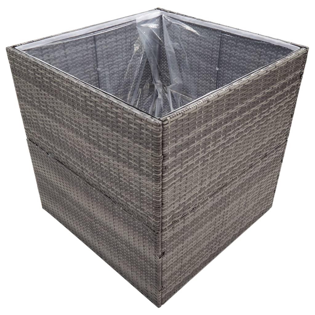 Fioriera da Giardino Grigia 80x80x80 cm in Polyrattan | homemem39