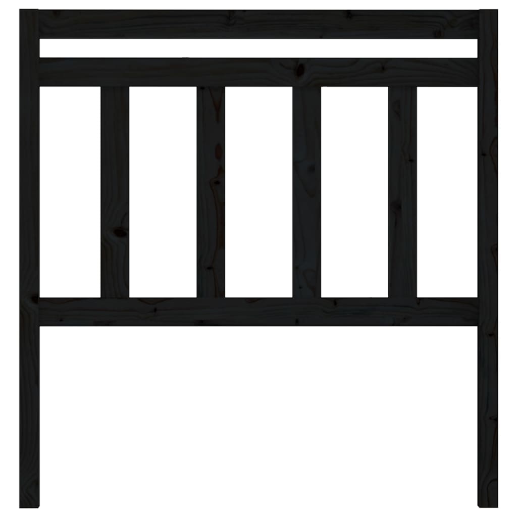 Testiera Letto Nera 81x4x100 cm in Legno Massello di Pino - homemem39