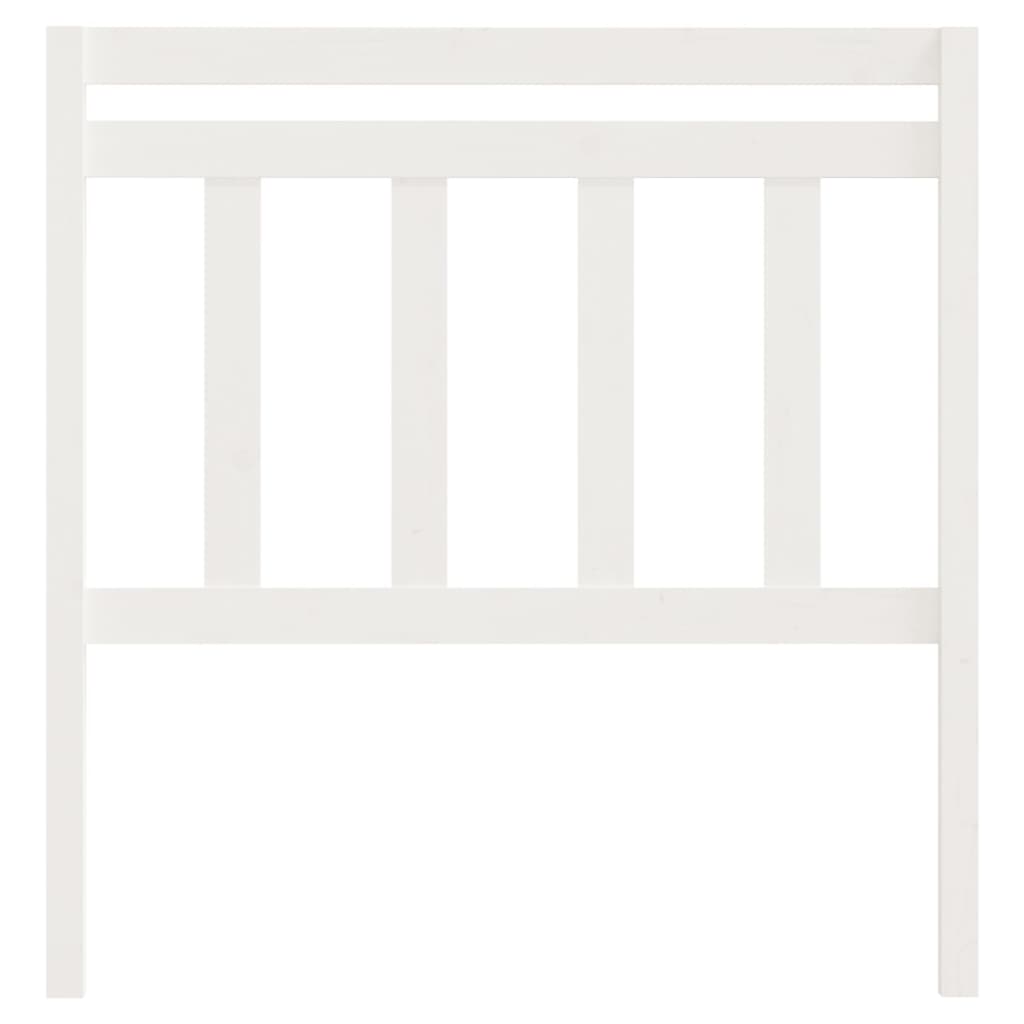Testiera per Letto Bianca 106x4x100cm in Legno Massello di Pino