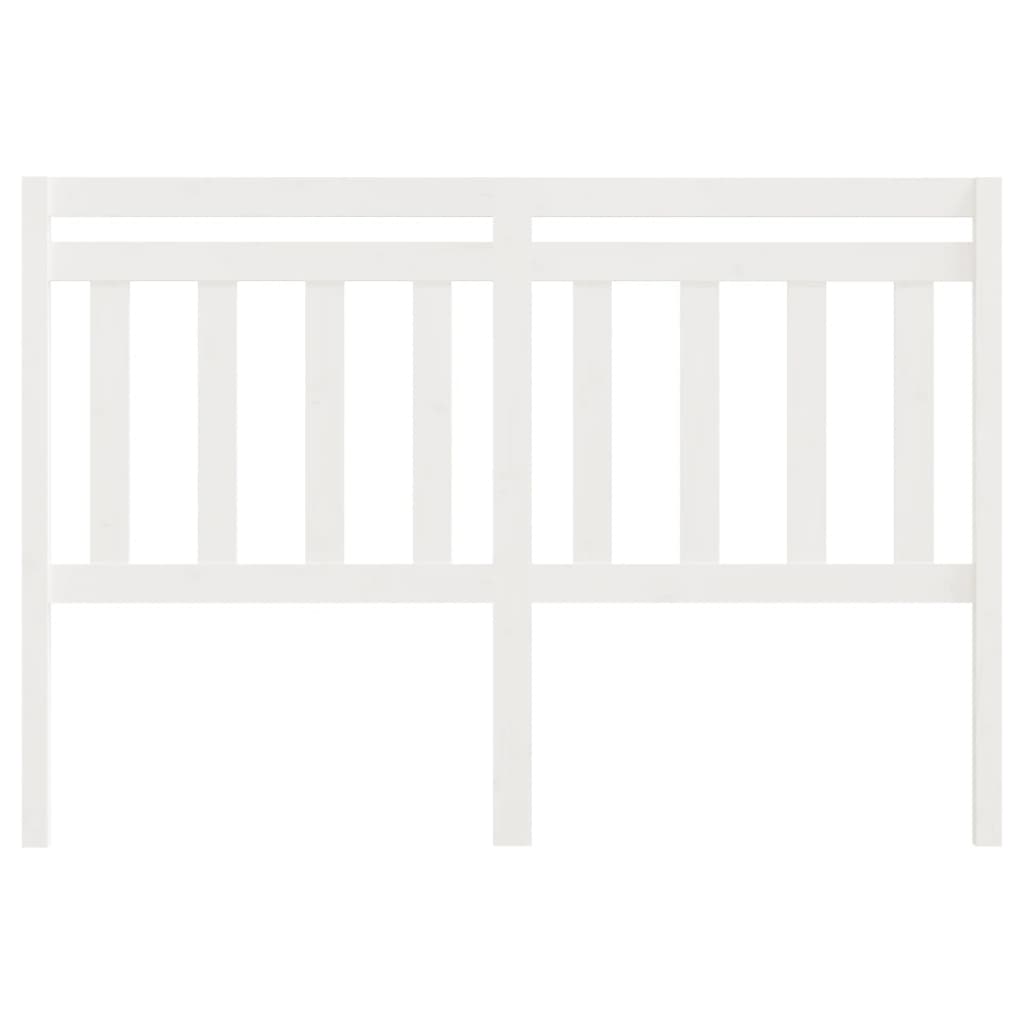Testiera per Letto Bianca 156x4x100cm in Legno Massello di Pino