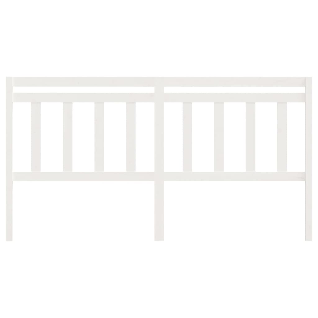Testiera per Letto Bianca 186x4x100cm in Legno Massello di Pino