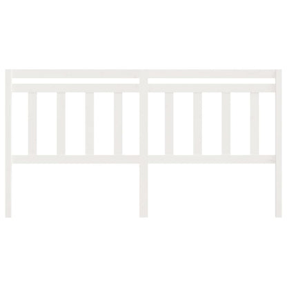 Testiera per Letto Bianca 186x4x100cm in Legno Massello di Pino