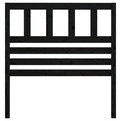 Testiera per Letto Nera 96x4x100 cm in Legno Massello di Pino - homemem39