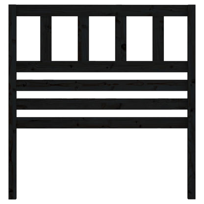 Testiera per Letto Nera 106x4x100 cm in Legno Massello di Pino - homemem39