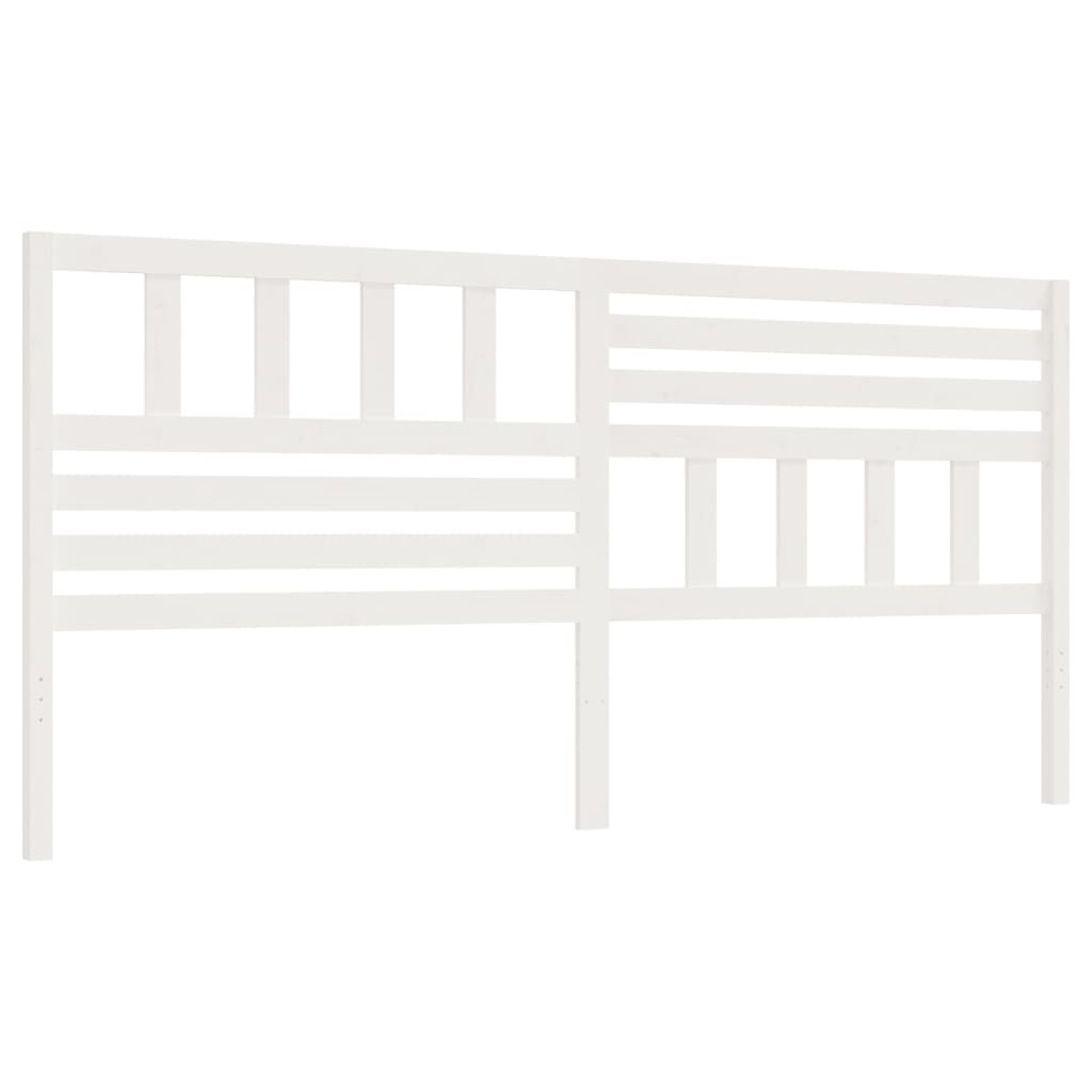Testiera per Letto Bianca 186x4x100cm in Legno Massello di Pino - homemem39