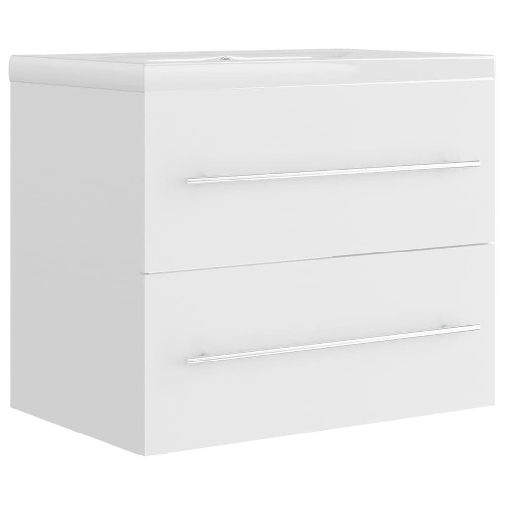 Mobile con Lavandino Integrato Bianco in Legno Multistrato | homemem39