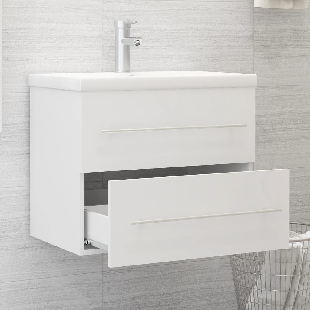 Mobile con Lavandino Integrato Bianco in Legno Multistrato | homemem39