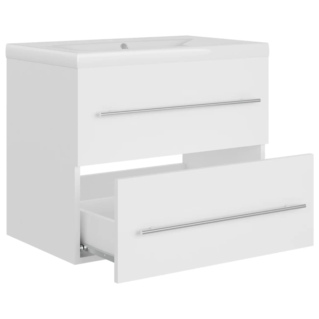 Mobile con Lavandino Integrato Bianco in Legno Multistrato | homemem39