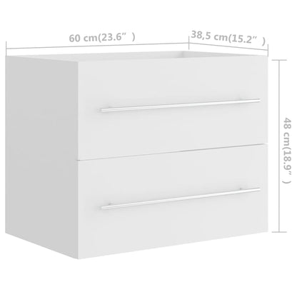Mobile con Lavandino Integrato Bianco in Legno Multistrato | homemem39