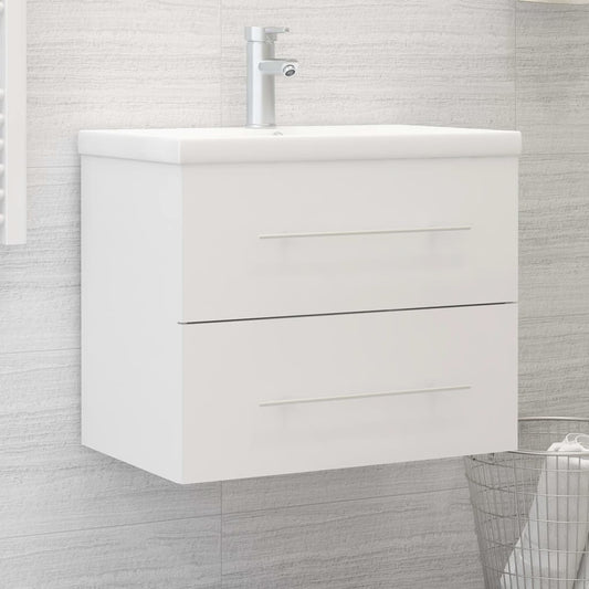 Mobile con Lavandino Integrato Bianco in Legno Multistrato | homemem39