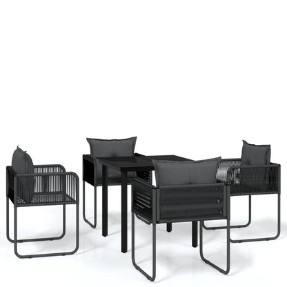 Set da Pranzo da Giardino 5 pz Nero - homemem39