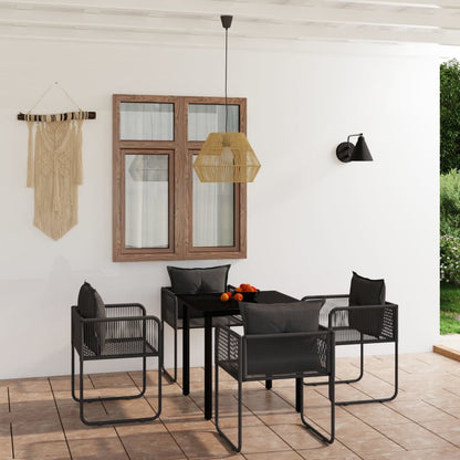 Set da Pranzo da Giardino 5 pz Nero | homemem39