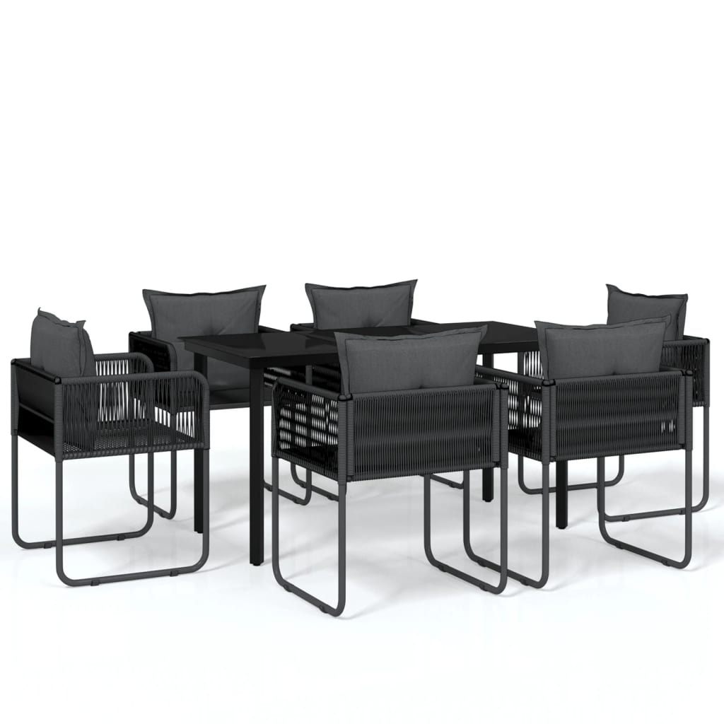 Set da Pranzo da Giardino 7 pz Nero | homemem39