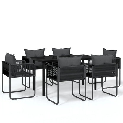 Set da Pranzo da Giardino 7 pz Nero | homemem39