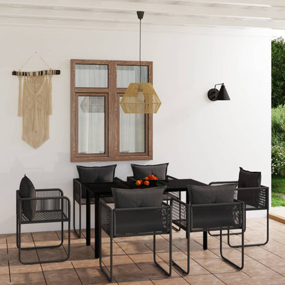 Set da Pranzo da Giardino 7 pz Nero | homemem39