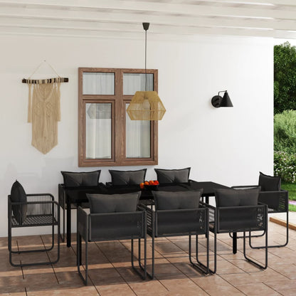 Set da Pranzo da Giardino 9 pz Nero - homemem39