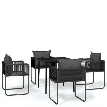 Set da Pranzo da Giardino 5 pz Nero - homemem39