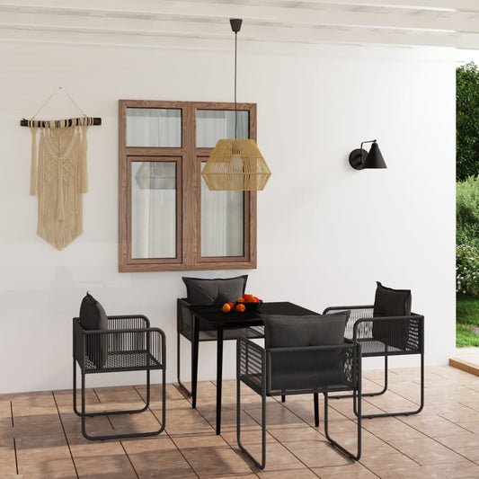 Set da Pranzo da Giardino 5 pz Nero - homemem39
