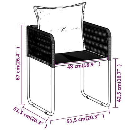 Set da Pranzo da Giardino 5 pz Nero | homemem39