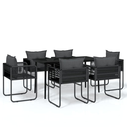 Set da Pranzo da Giardino 7 pz Nero - homemem39