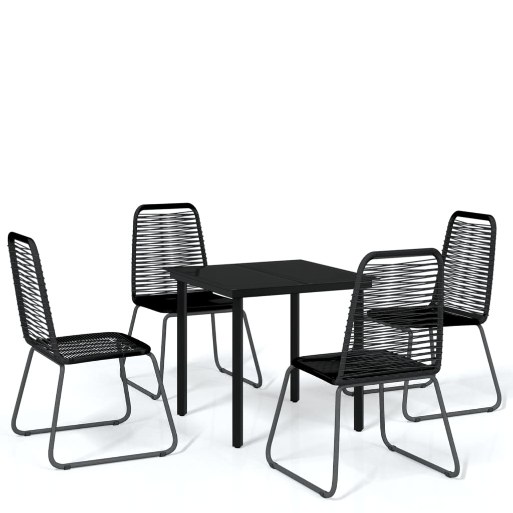 Set Mobili da Pranzo per Giardino 5 pz Nero | homemem39
