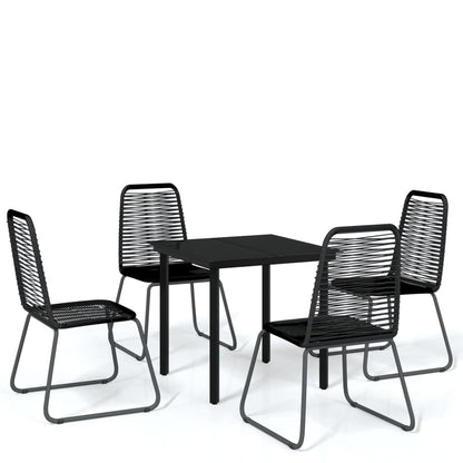 Set Mobili da Pranzo per Giardino 5 pz Nero | homemem39