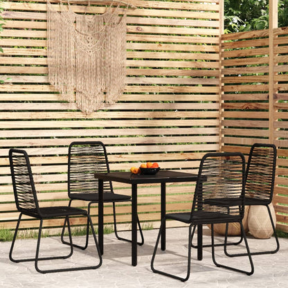 Set Mobili da Pranzo per Giardino 5 pz Nero | homemem39