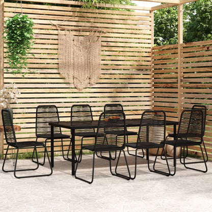 Set da Pranzo per Giardino 9 pz con Cuscini Nero | homemem39