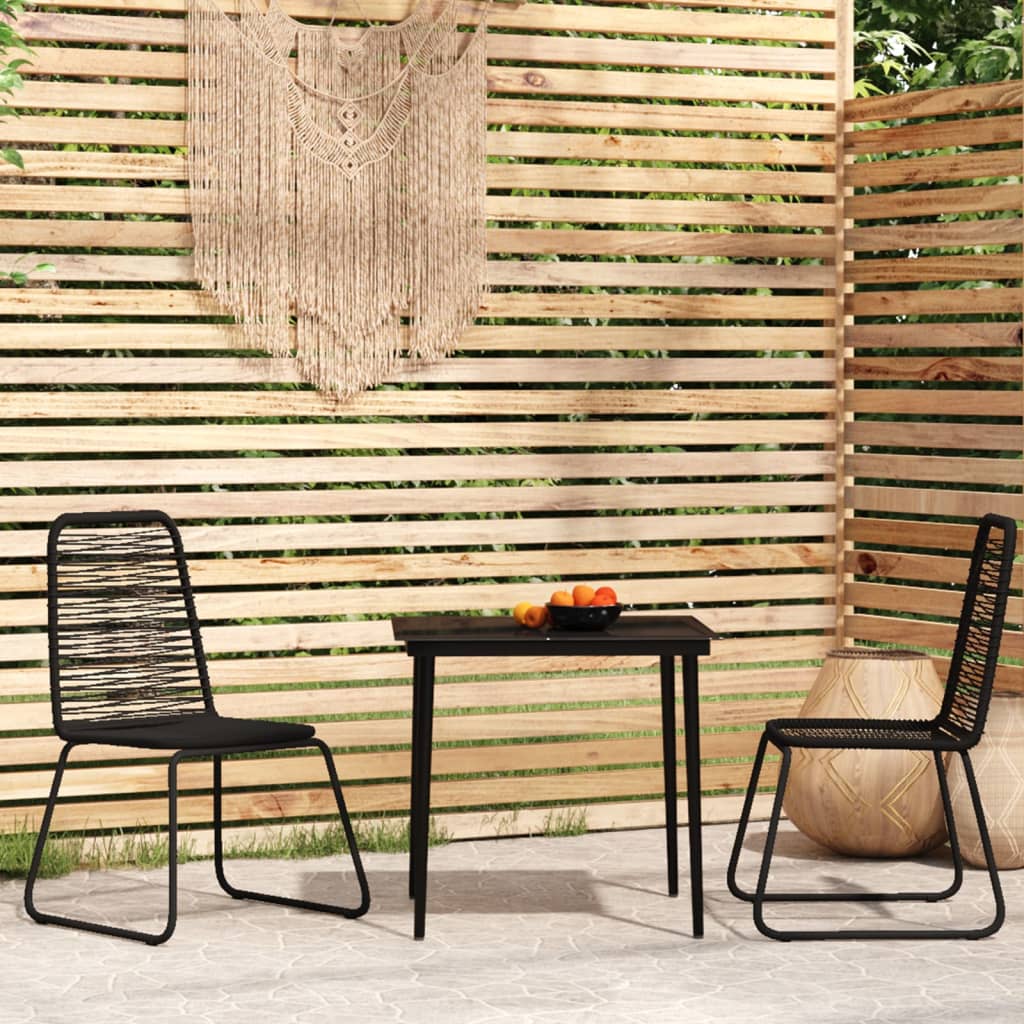 Set Mobili da Pranzo per Giardino 3 pz Nero - homemem39
