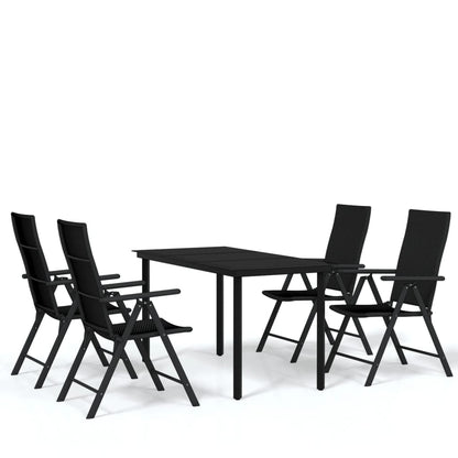 Set da Pranzo da Giardino 5 pz Nero - homemem39