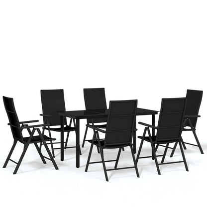 Set da Pranzo da Giardino 7 pz Nero - homemem39