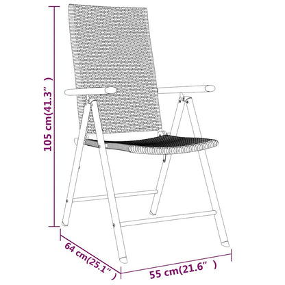 Set da Pranzo da Giardino 7 pz Nero | homemem39