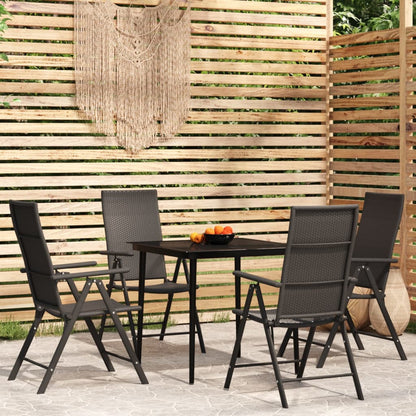 Set da Pranzo da Giardino 5 pz Nero - homemem39