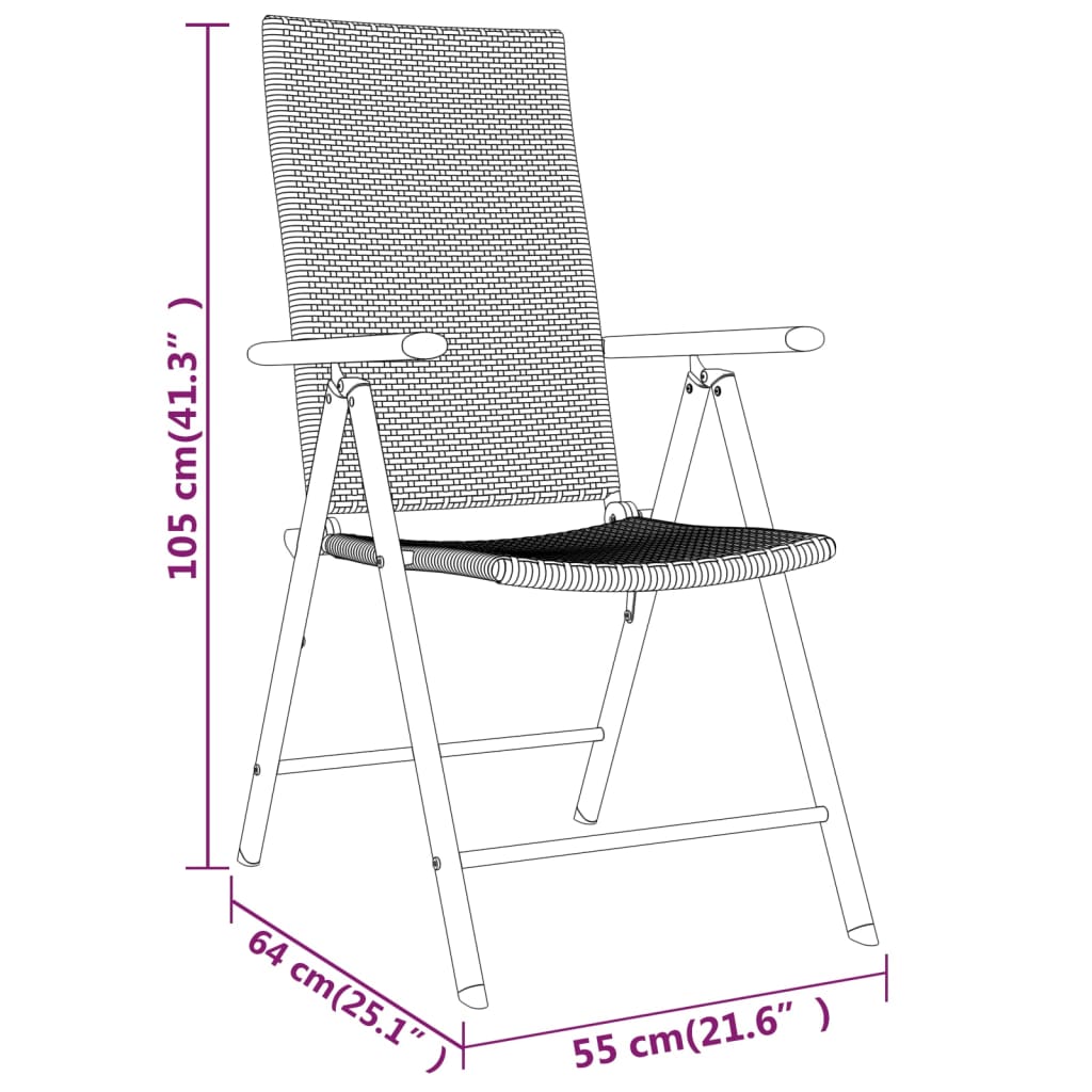 Set da Pranzo da Giardino 5 pz Nero | homemem39