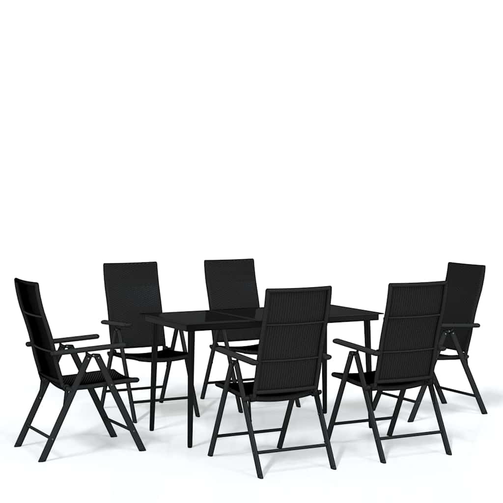 Set da Pranzo da Giardino 7 pz Nero | homemem39