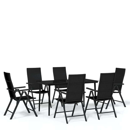 Set da Pranzo da Giardino 7 pz Nero | homemem39