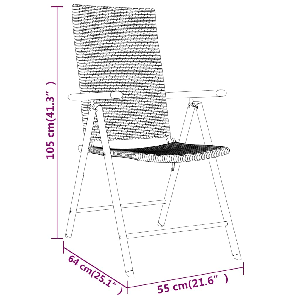 Set da Pranzo da Giardino 7 pz Nero | homemem39