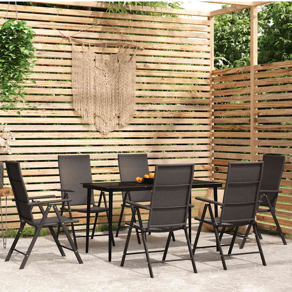 Set da Pranzo da Giardino 7 pz Nero | homemem39