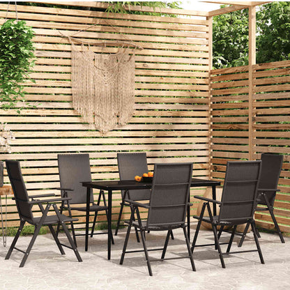 Set da Pranzo da Giardino 7 pz Nero | homemem39