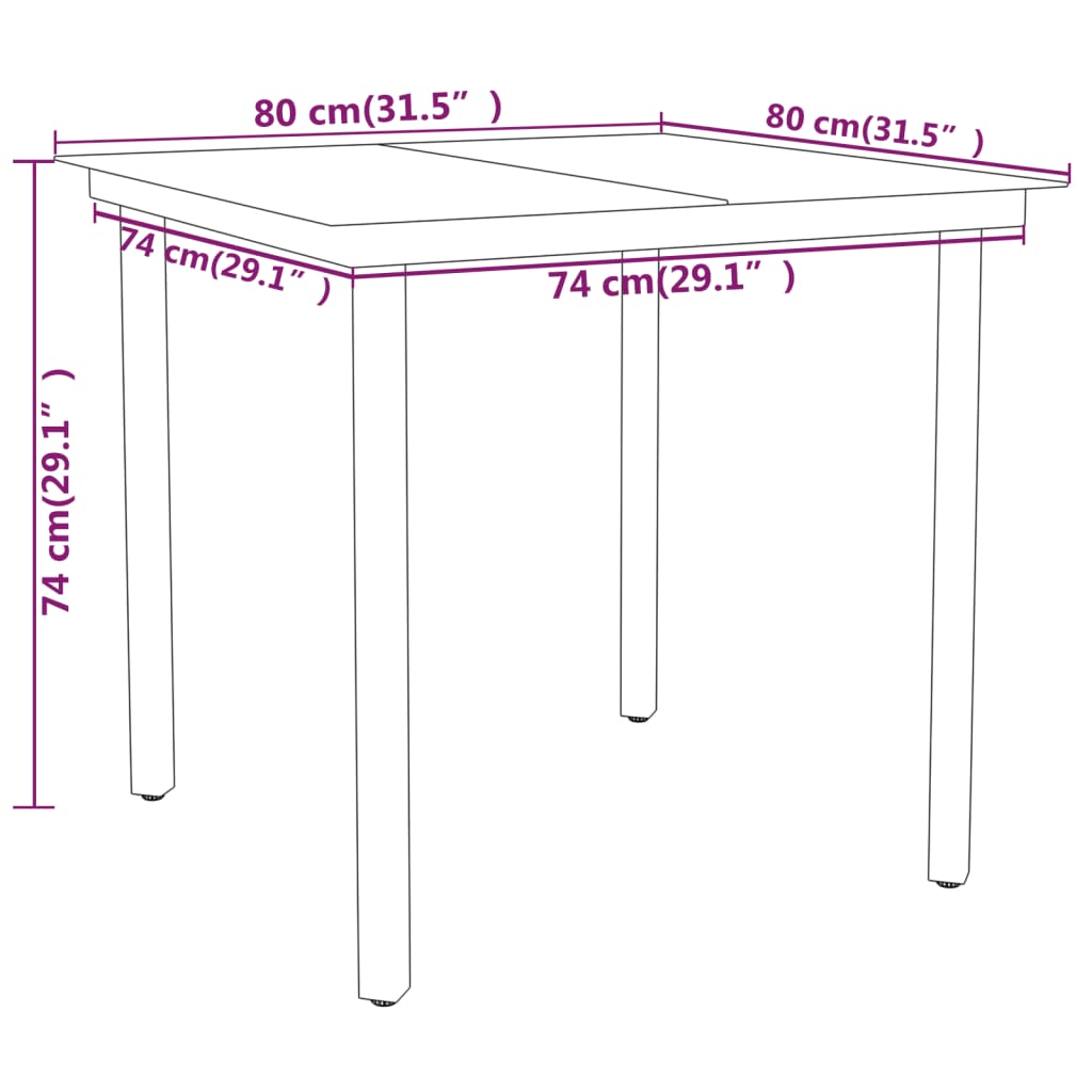 Set da Pranzo da Giardino 5 pz Nero | homemem39
