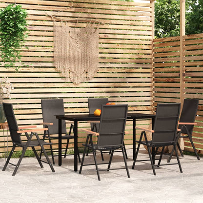 Set da Pranzo da Giardino 7 pz Nero | homemem39