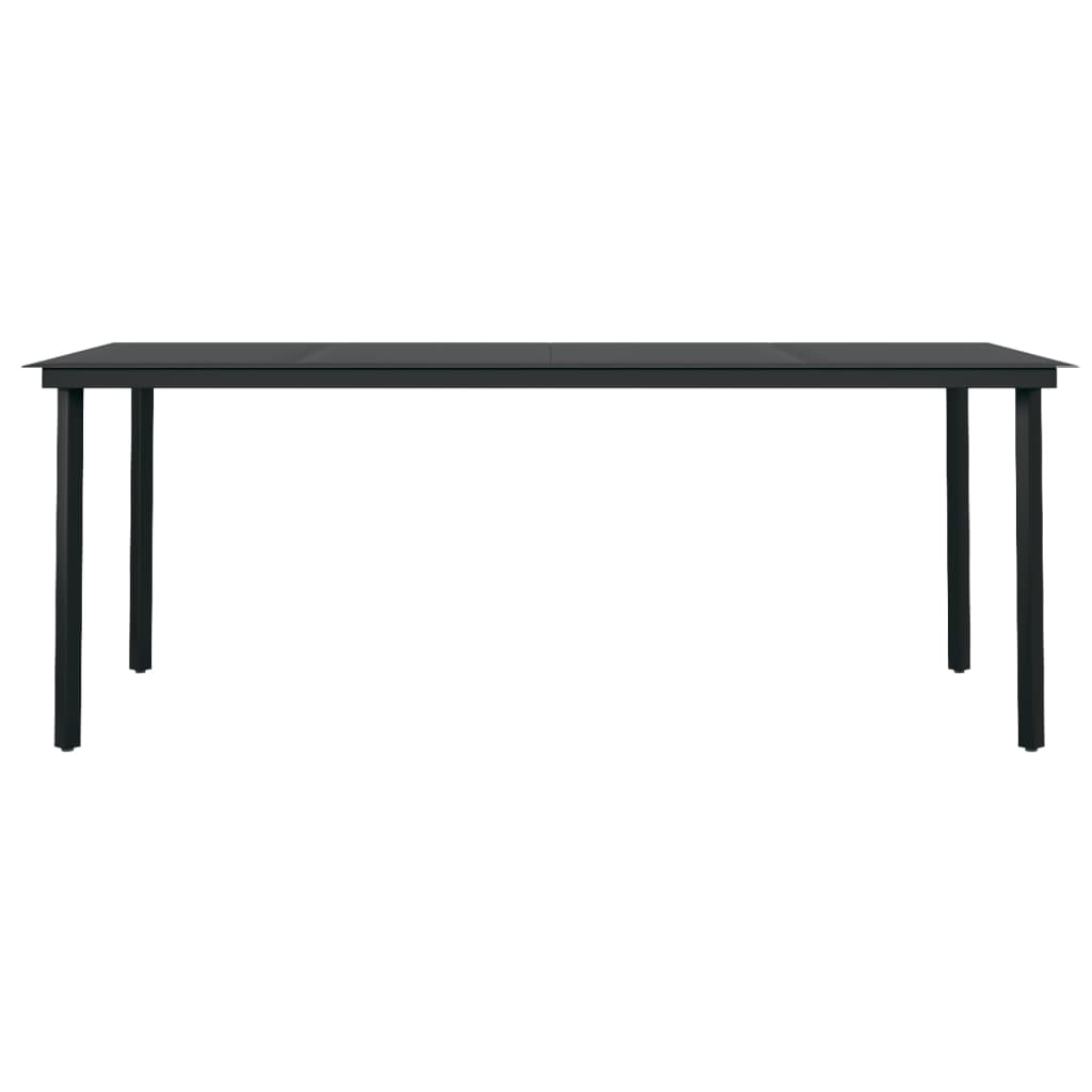Set Mobili da Pranzo per Giardino 7 pz Nero | homemem39